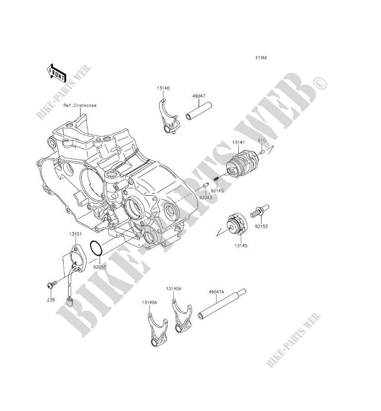 GEAR TROMMEL   SHIFT FORKS für Kawasaki KX450F 2015