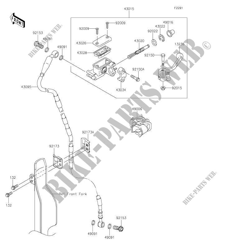 Vorderen Hauptbremszylinders für Kawasaki KLX450R 2020